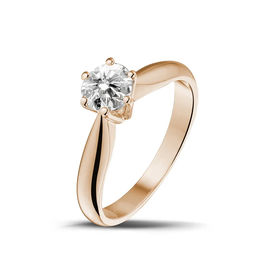 0.70 quilates anillo solitario diamante en oro rojo 