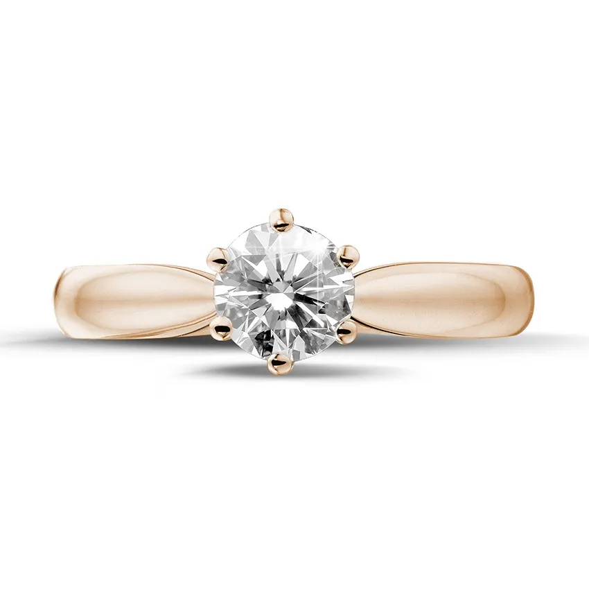 0.70 quilates anillo solitario diamante en oro rojo 