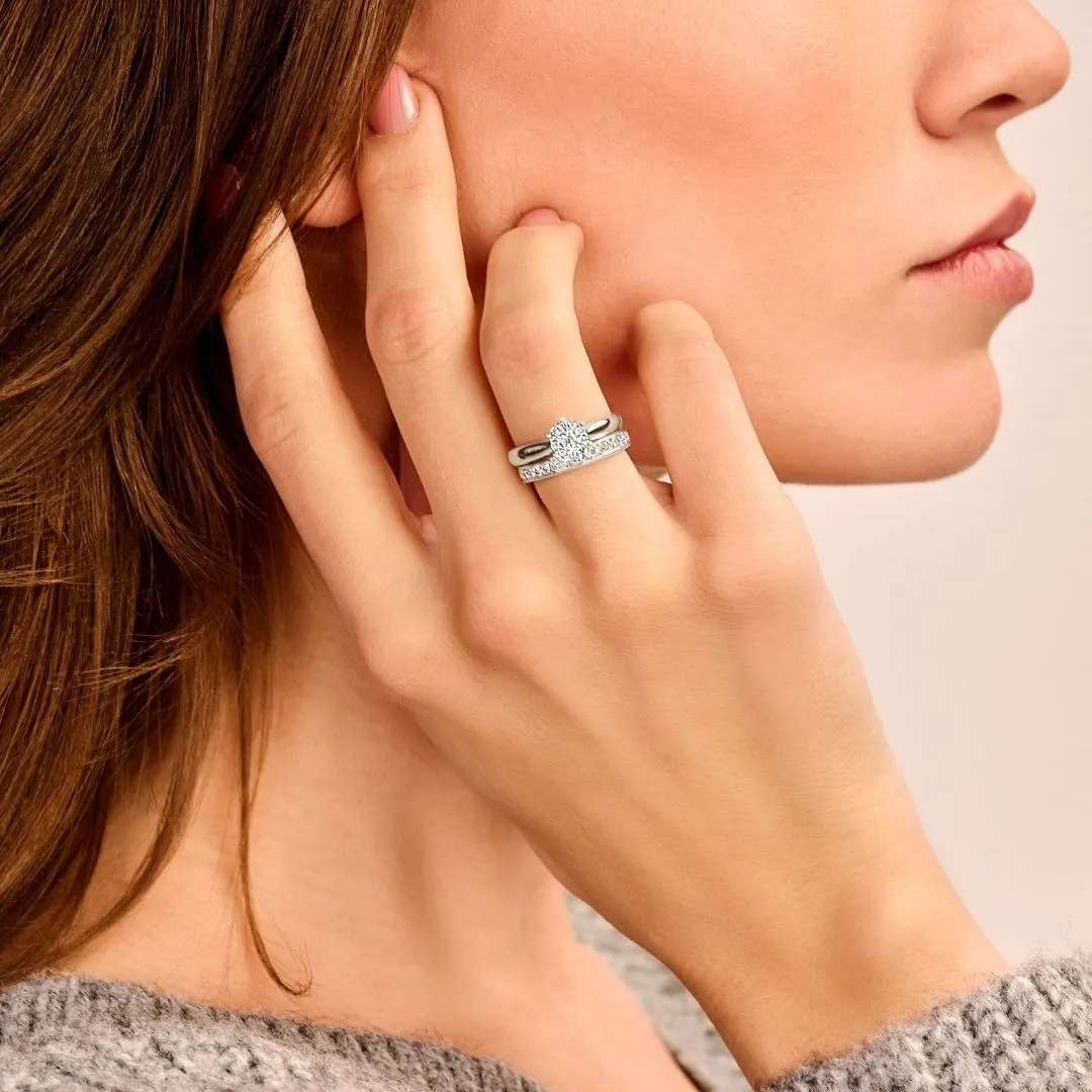 0.70 quilates anillo solitario diamante en oro rojo 