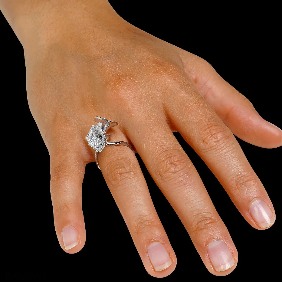 0.89 quilates anillo diamante diseño en oro blanco 