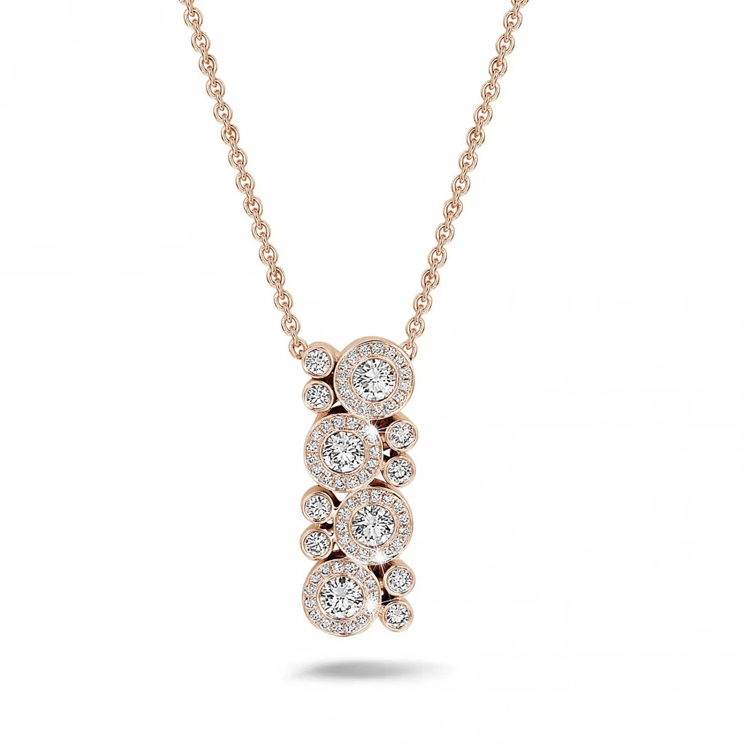 1.20 quilates gargantilla diamante en oro rojo 