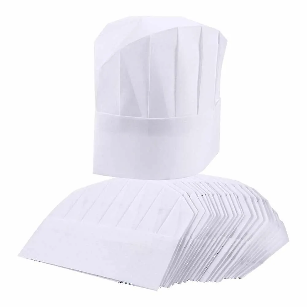 24 PACK SOMBREROS DE CHEF DE PAPEL PARA NIñOS, ADULTOS, AJUSTABLE BLANCO DE COCINA TOQUE CAP BULK SET SUMINISTROS PARA CHEF (20