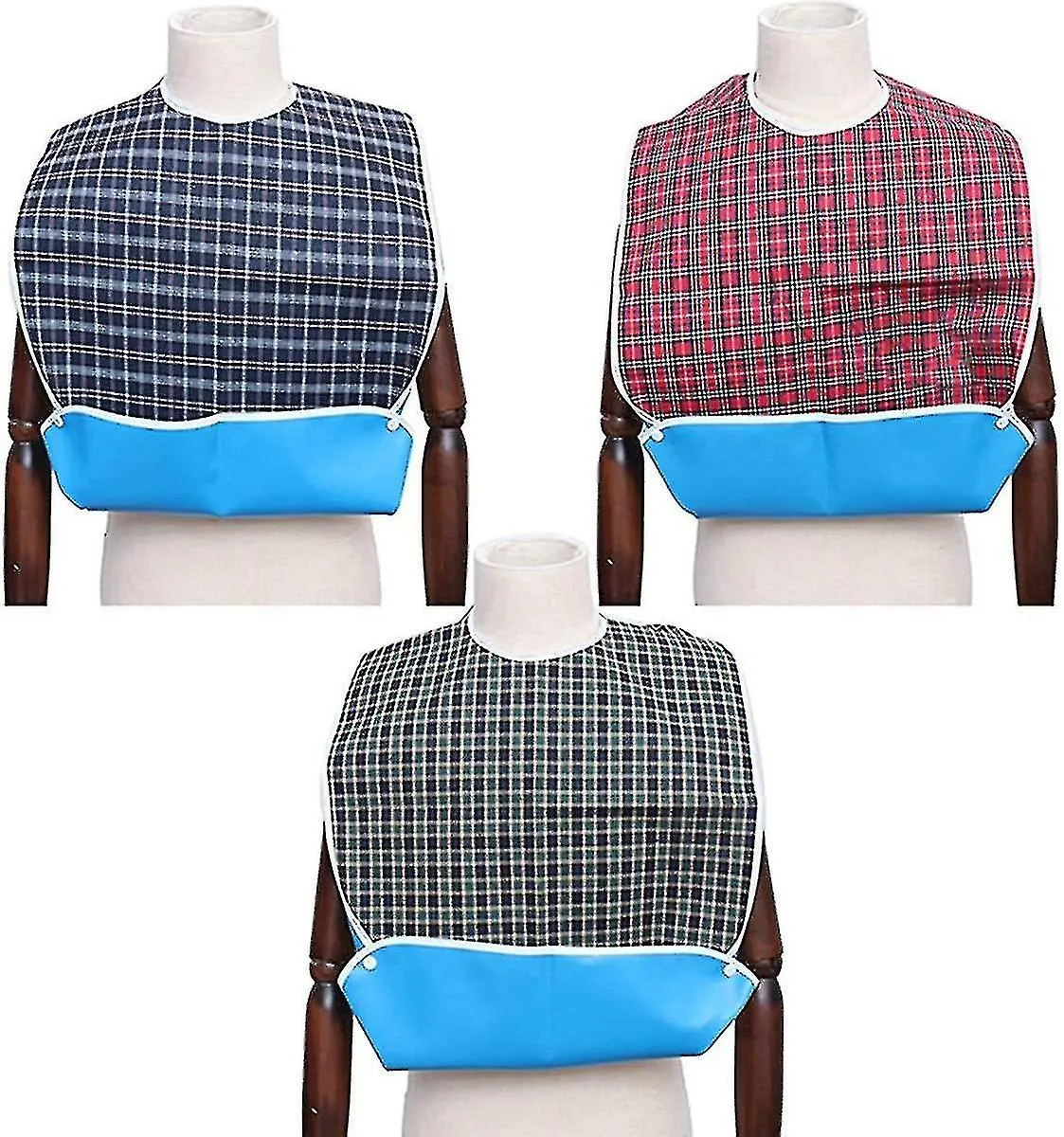 3 PAQUETES DE BABEROS PARA ADULTOS CON MIGA  BABERO LAVABLE PARA ADULTOS, ADULTO GRANDE