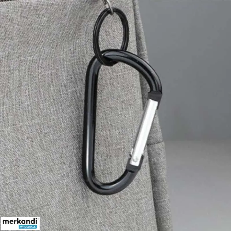 4x SET Carabina de aluminio de agarre rápido para llaves, senderismo y camping
