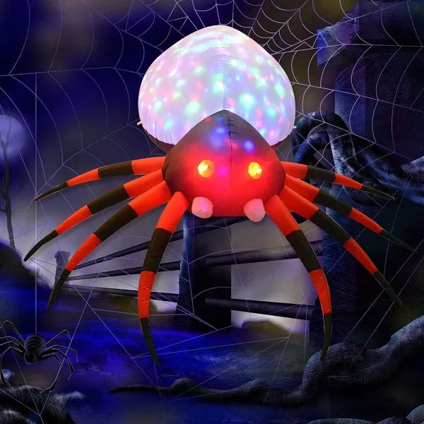 8 FT Long Inflatable Spider with Magic Light