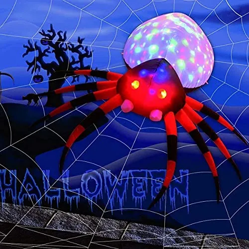 8 FT Long Inflatable Spider with Magic Light