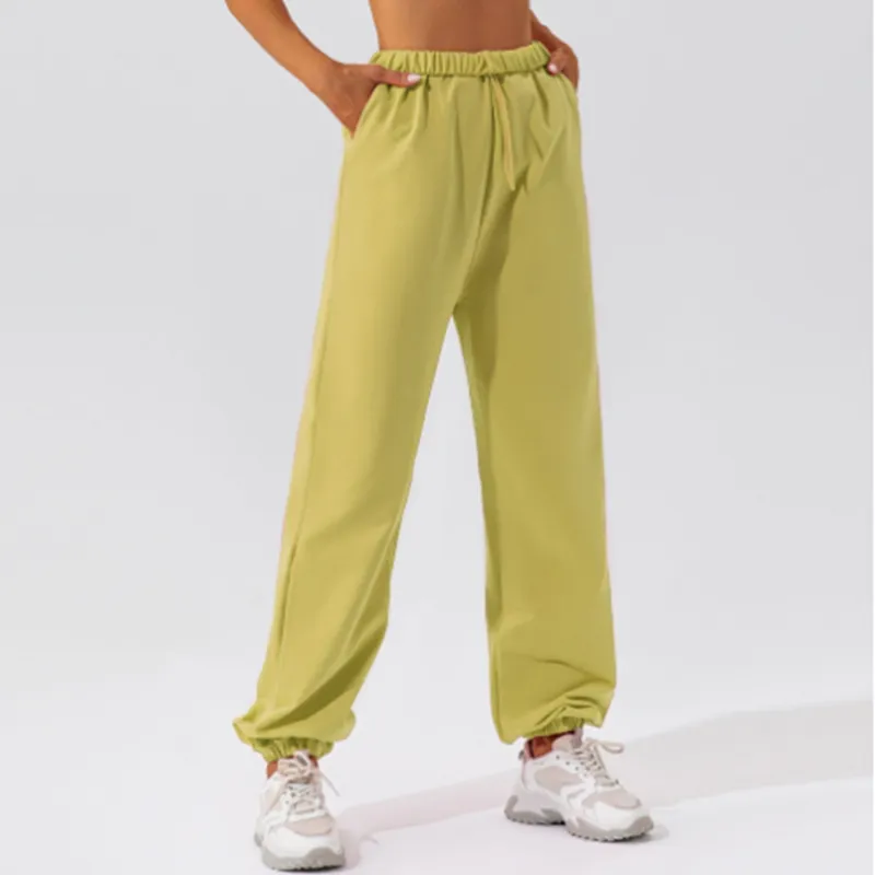 Alo Pantalones deportivos de cintura suelta para mujeres Pantalones casuales Pantalones de fitness yoga Pantalones de pierna rec