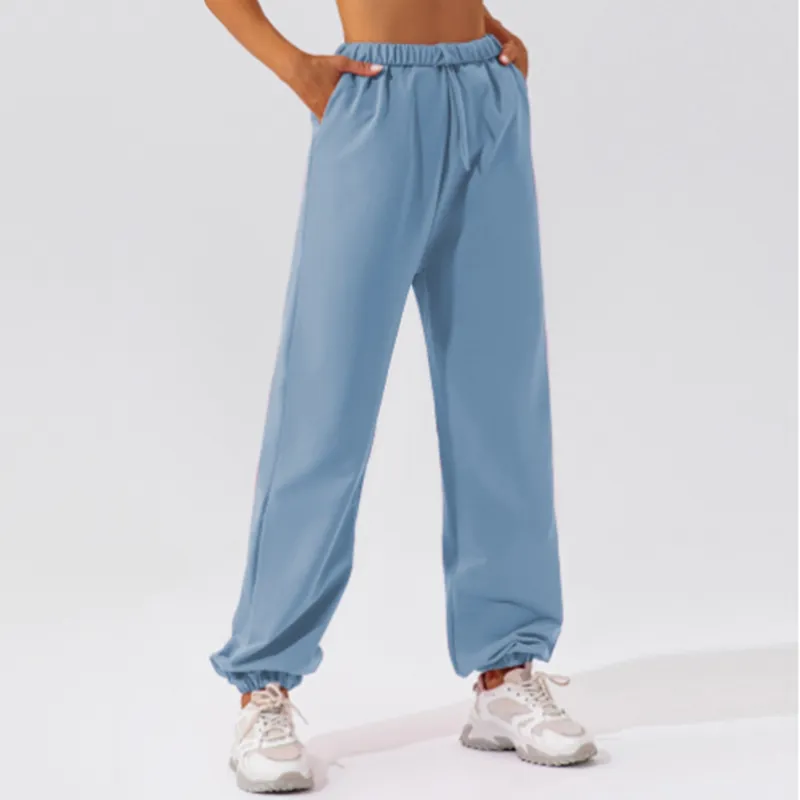 Alo Pantalones deportivos de cintura suelta para mujeres Pantalones casuales Pantalones de fitness yoga Pantalones de pierna rec