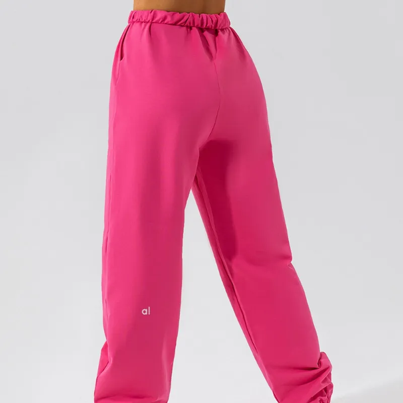 Alo Pantalones deportivos de cintura suelta para mujeres Pantalones casuales Pantalones de fitness yoga Pantalones de pierna rec