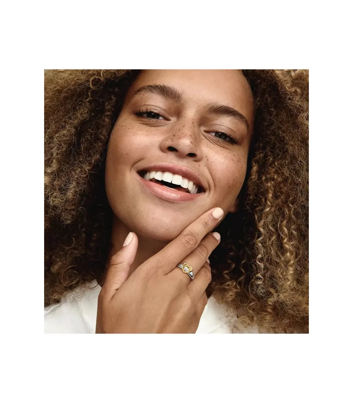 ANILLO PANDORA CORAZóN RADIANTE DESLIZANTE DOS TONOS  162504C00