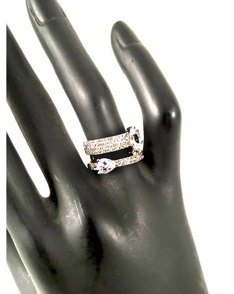 ANILLOS ALTA BISUTERIA ONLINE, ORIGINALES POR SU DISEÑO MODERNO Y ACTUAL, DOBLE ALIANZA