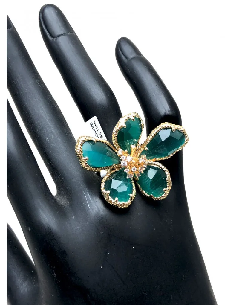 ANILLOS GRANDES DE MUJER VERDES CON ESPECTACULAR DISEÑO