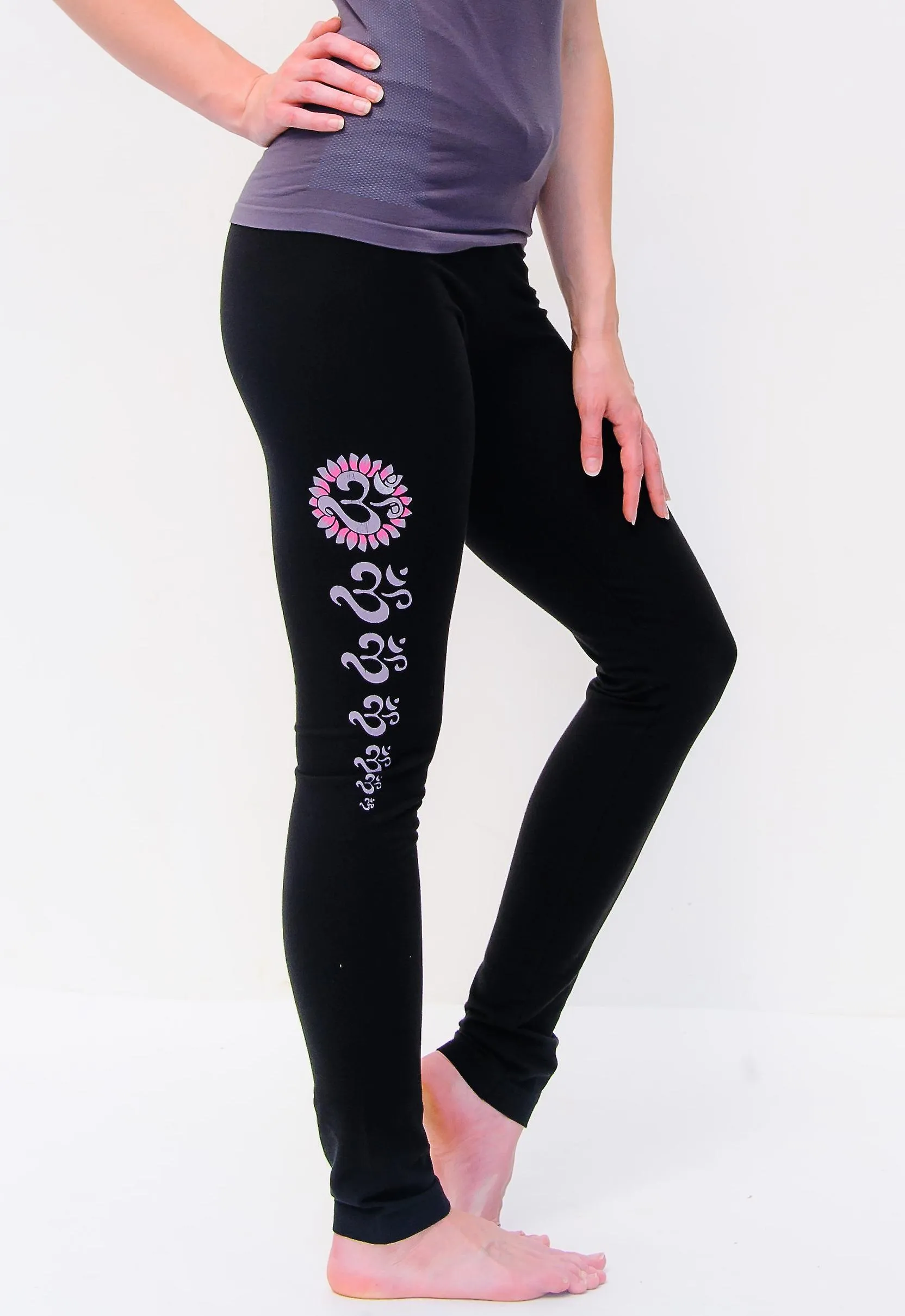 ASANA PINTADO A MANO LEGGINGS DE YOGA NEGRO  DE CINTURA ALTA DE LONGITUD COMPLETA