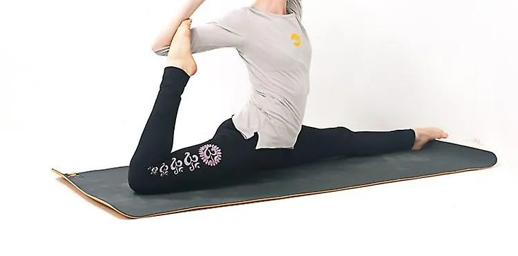 ASANA PINTADO A MANO LEGGINGS DE YOGA NEGRO  DE CINTURA ALTA DE LONGITUD COMPLETA