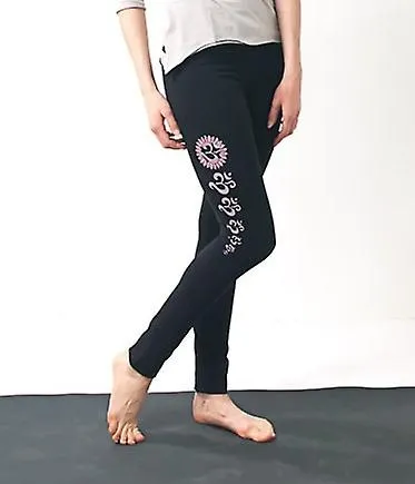 ASANA PINTADO A MANO LEGGINGS DE YOGA NEGRO  DE CINTURA ALTA DE LONGITUD COMPLETA