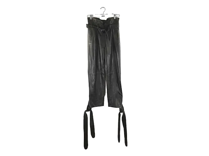 Attico pantalones anchos de cuero Negro 