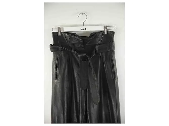 Attico pantalones anchos de cuero Negro 