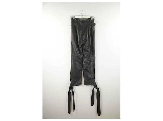 Attico pantalones anchos de cuero Negro 