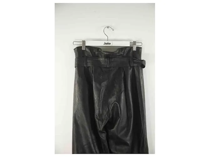 Attico pantalones anchos de cuero Negro 