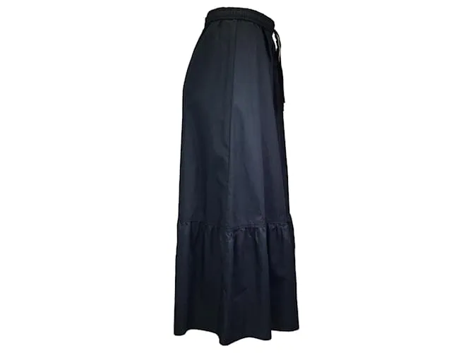Autre Marque Atlantique Ascoli falda larga de algodón con cordón negro 