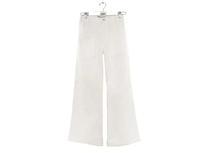 Autre Marque pantalones anchos de algodon Blanco 