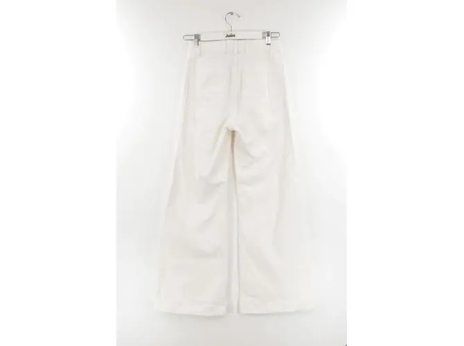 Autre Marque pantalones anchos de algodon Blanco 