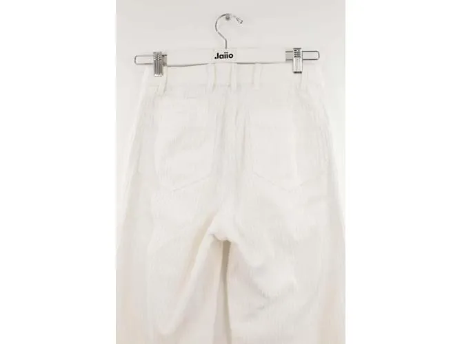 Autre Marque pantalones anchos de algodon Blanco 
