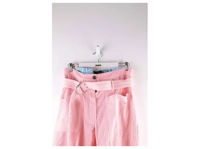Autre Marque Pantalones anchos de algodón Rosa 