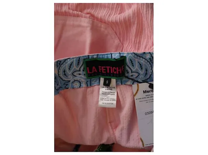 Autre Marque Pantalones anchos de algodón Rosa 