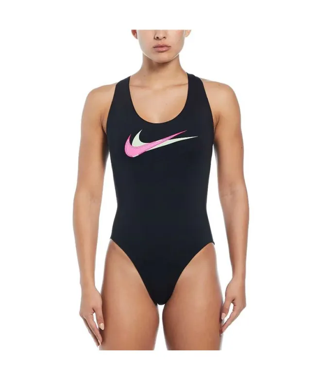 Bañador de Natación Nike Multi Logo Mujer Negro