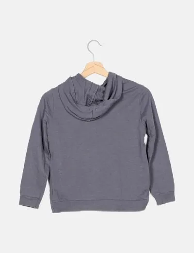 Benetton Sudadera capucha azul mensaje
