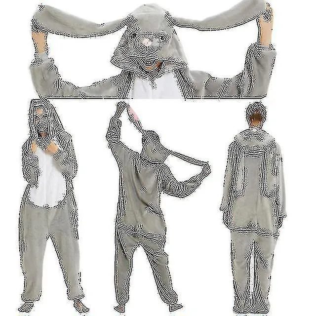 Big Ear Rabbit Costume Pijama Onesie Kigurumi Jumpsuit Nightwear Animal Hoodie Para niños adultos