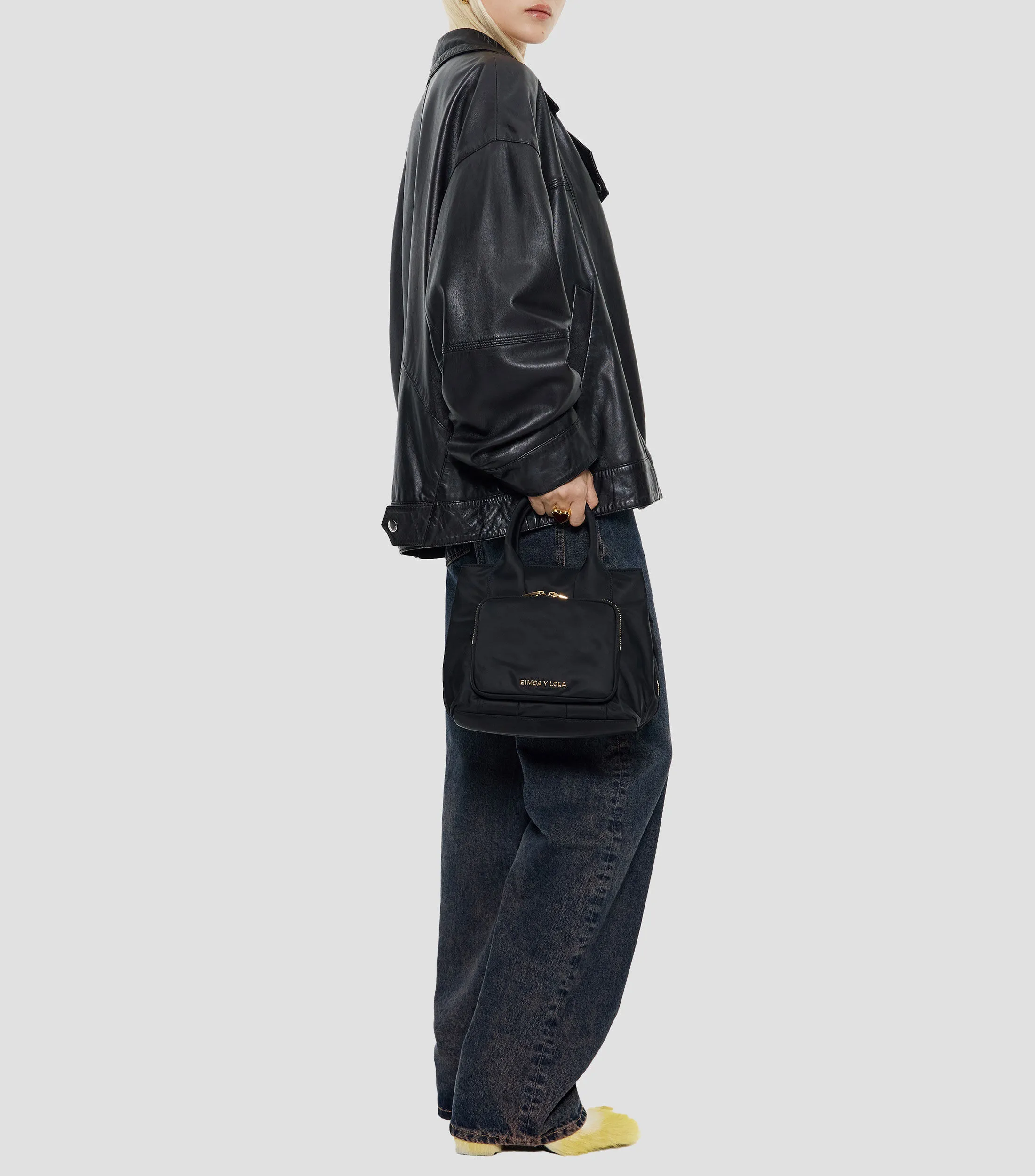 Bimba y Lola Bolso Satchel Negro Mujer
