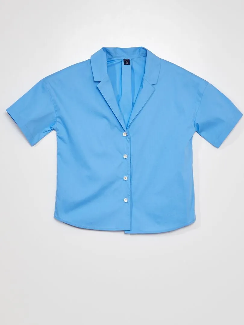 BLUSA DE POPELINA   SO EASY  AZUL