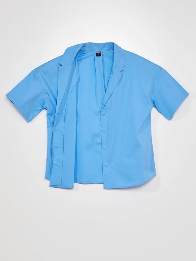 BLUSA DE POPELINA   SO EASY  AZUL