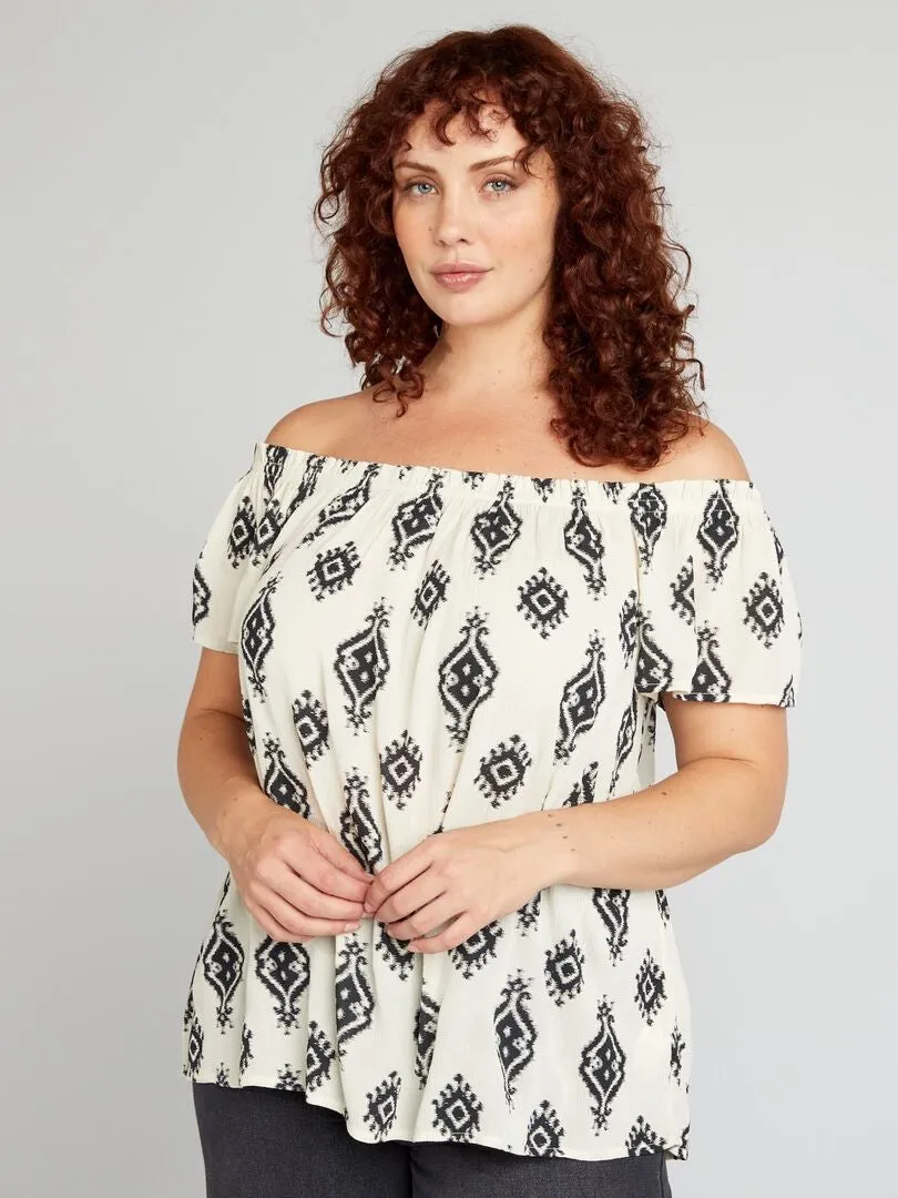 BLUSA FANTASíA CON SISA BARDOT  BEIGE