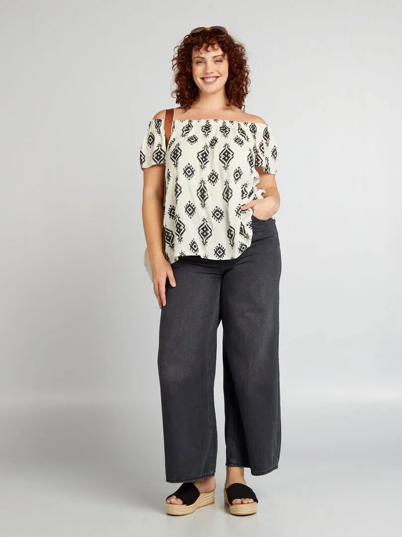 BLUSA FANTASíA CON SISA BARDOT  BEIGE