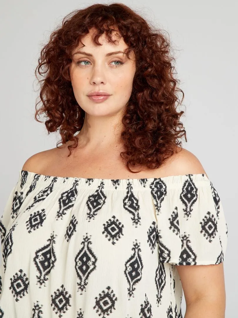 BLUSA FANTASíA CON SISA BARDOT  BEIGE