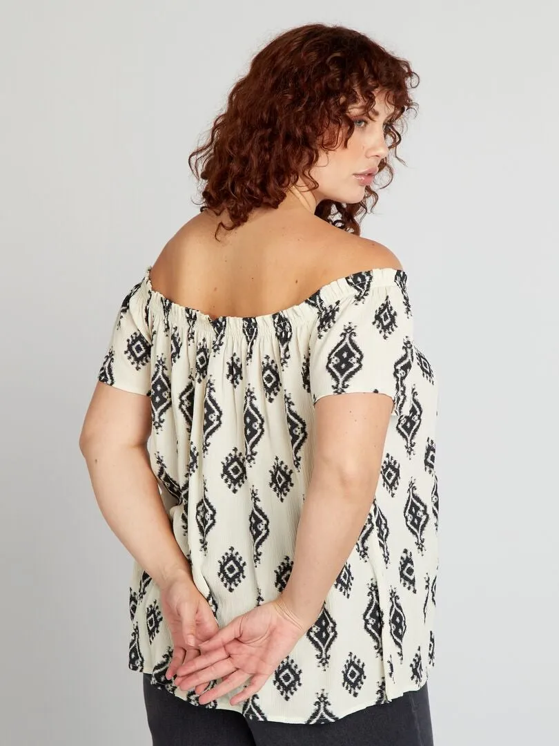 BLUSA FANTASíA CON SISA BARDOT  BEIGE