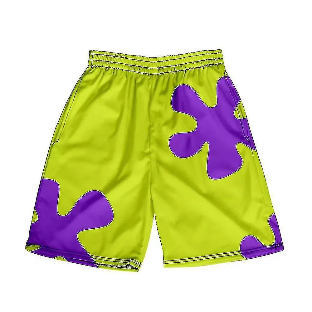 Bob Esponja Pantalones Cuadrados, Pie Star, Pantalones Casuales de Verano, Pantalones de Playa para Hombres y Mujeres