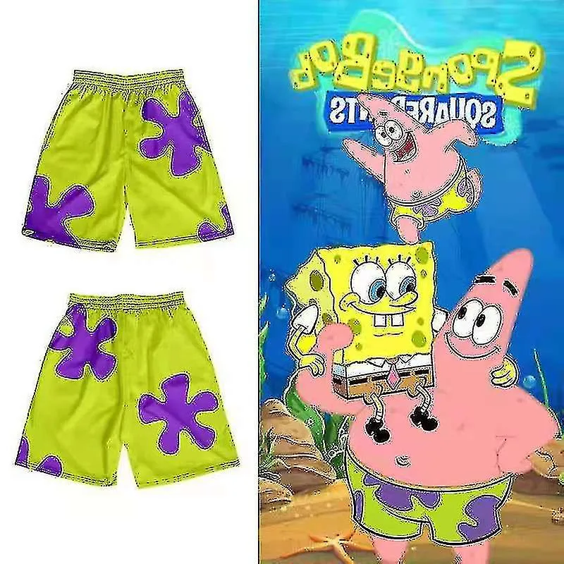 Bob Esponja Pantalones Cuadrados, Pie Star, Pantalones Casuales de Verano, Pantalones de Playa para Hombres y Mujeres