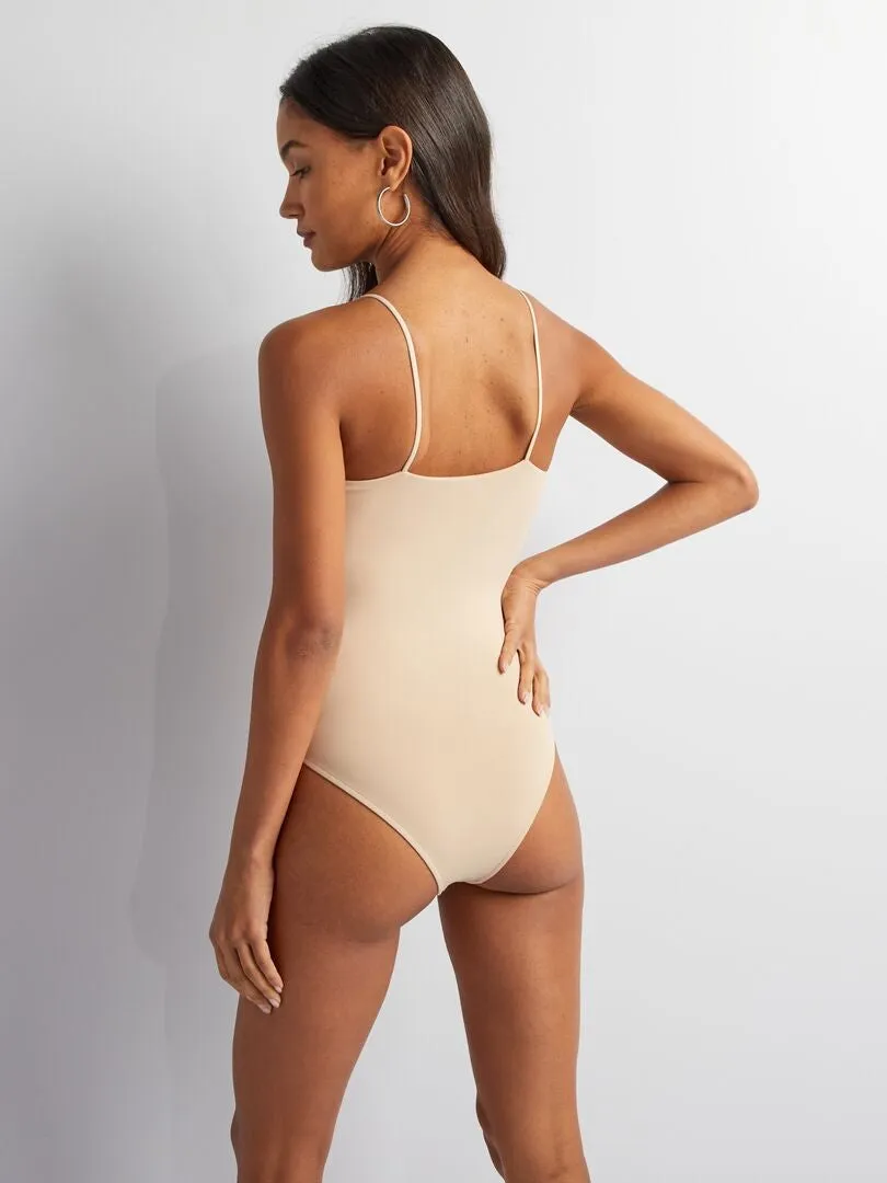 BODY DE TIRANTES FINOS DE NEOPRENO  BEIGE
