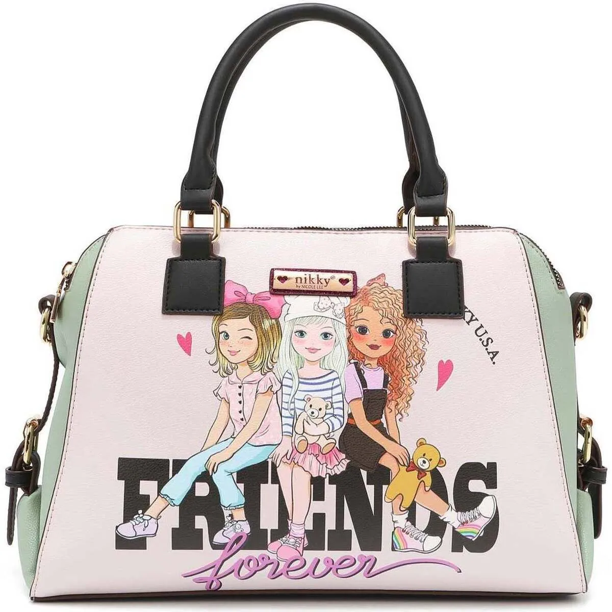 BOLSO DE MANO CON TRIPLE CREMALLERA 