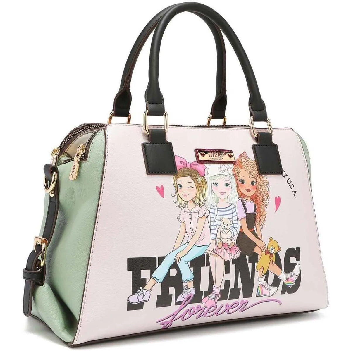 BOLSO DE MANO CON TRIPLE CREMALLERA 
