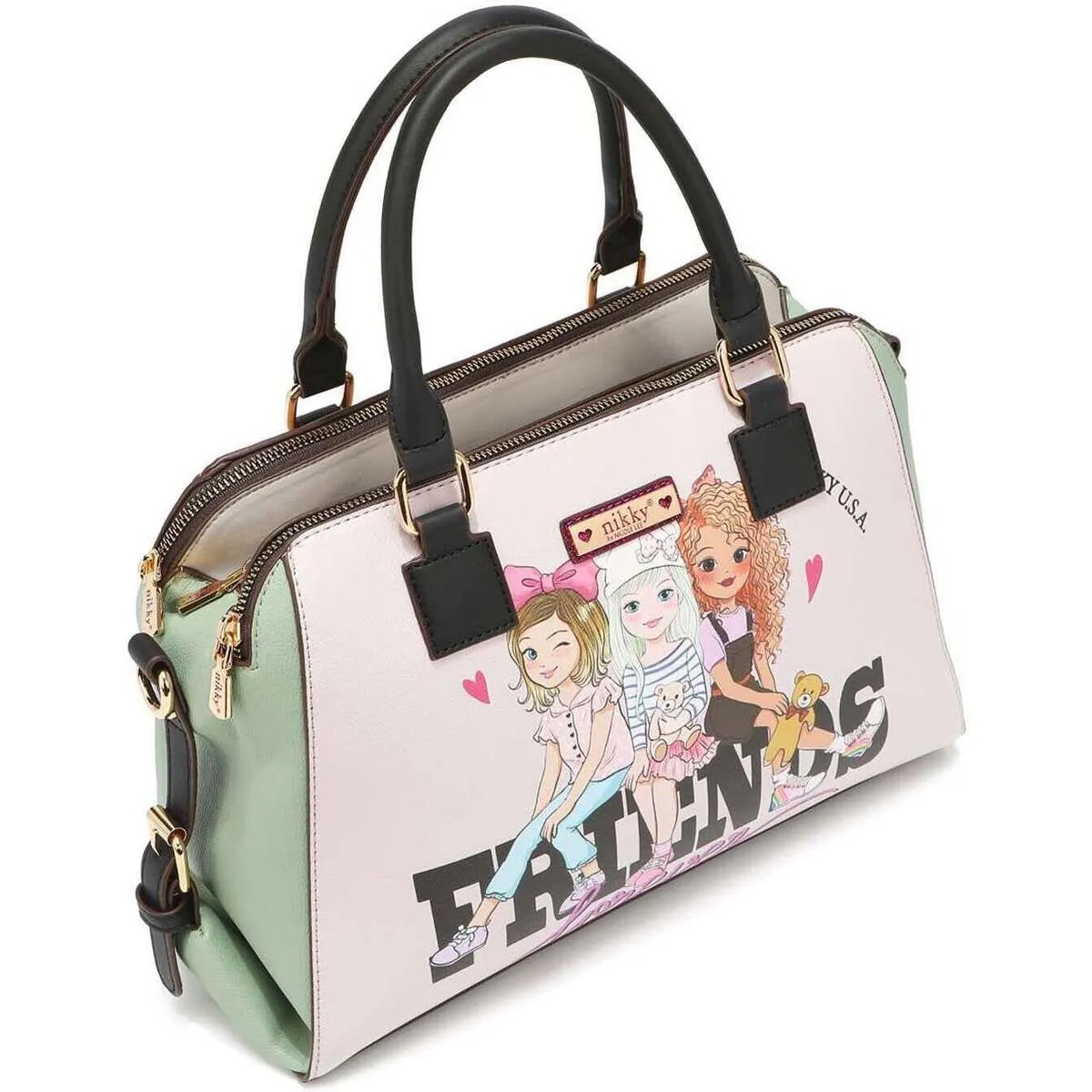 BOLSO DE MANO CON TRIPLE CREMALLERA 
