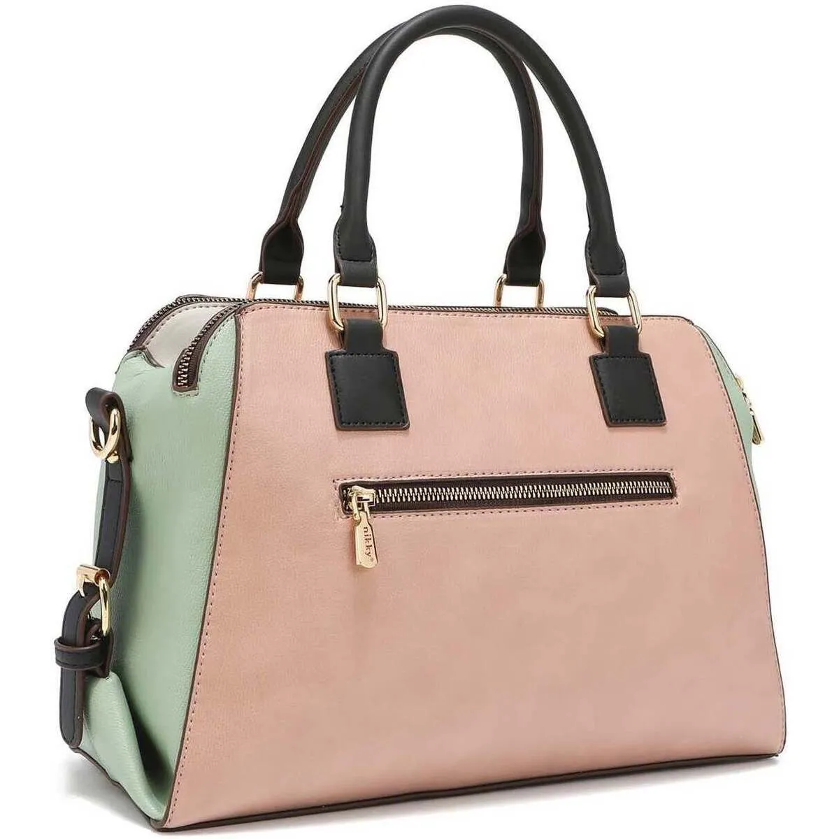 BOLSO DE MANO CON TRIPLE CREMALLERA 