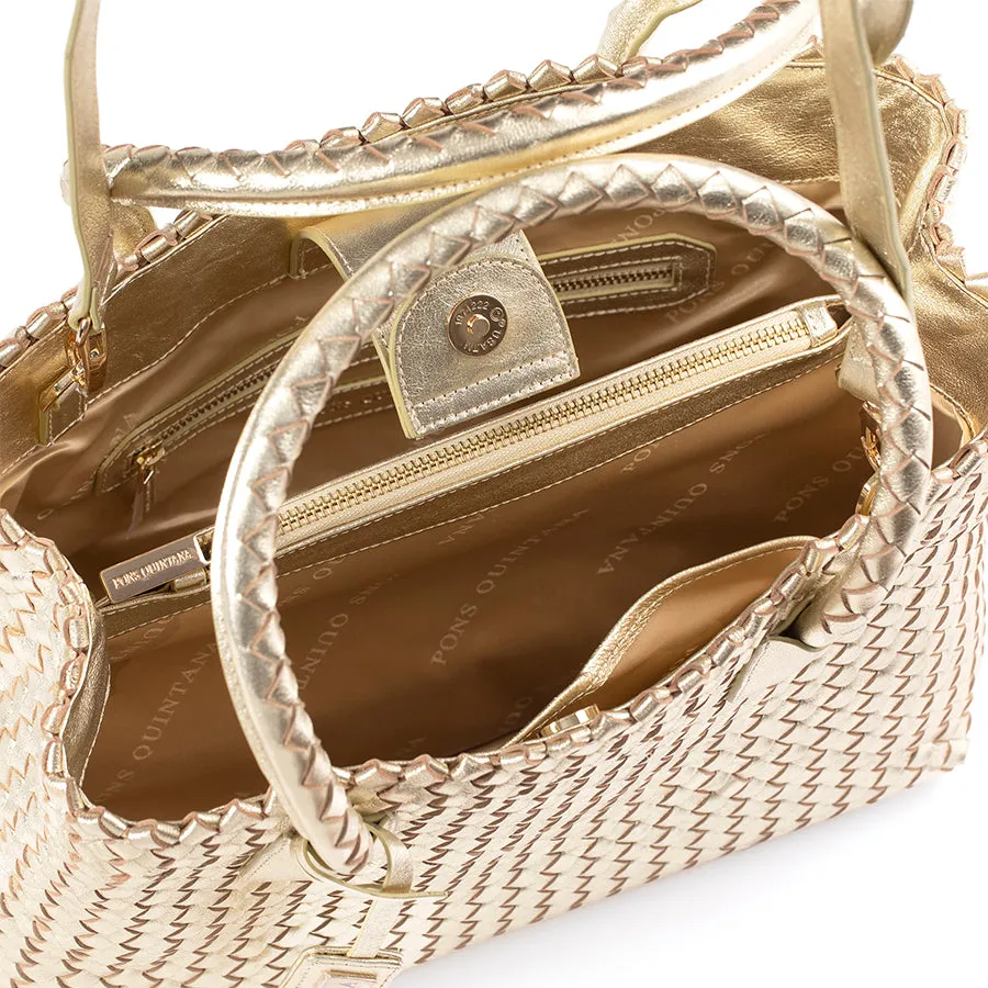 BOLSO DE MANO V090 METAL PLATINO