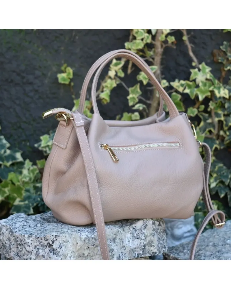 Bolso de piel de mano BAG bombo con asa bandolera AZUL