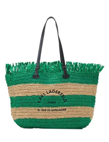 Bolso verde de rafia Rue St.Guillaume
