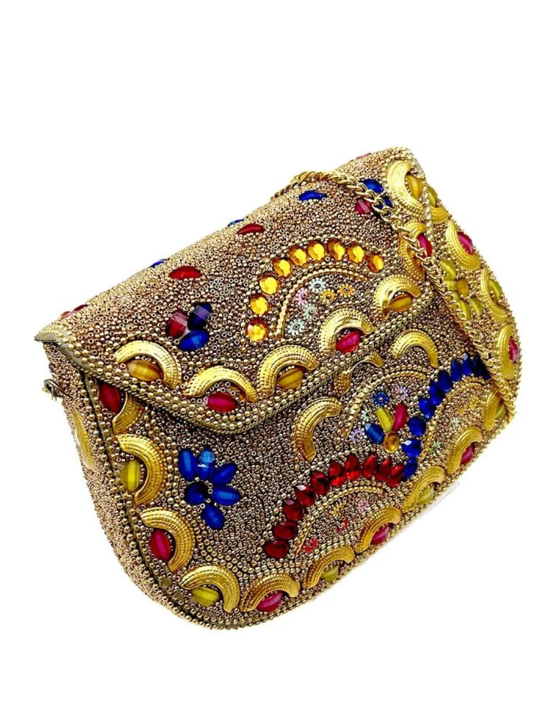 BOLSOS DE FIESTA COFRE DORADO DE LATON PARA BODAS BAUTIZOS Y EVENTOS
